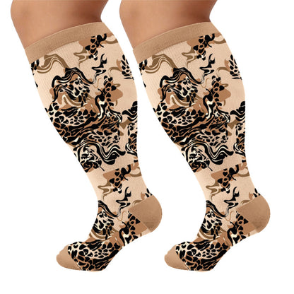 Plusock Plus Size Wild Spirit Compression Socks - Brown(1 Pair) - 4XL - image 6