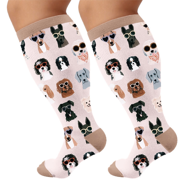 Plusock Plus Size Pet Carnival Compression Socks - Brown(1 Pair) - 4XL - image 5