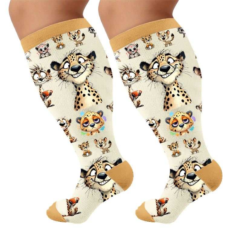 Plusock Plus Size Pet Carnival Compression Socks - Yellow(1 Pair) - 4XL - image 7