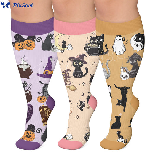 Plusock Plus Size Miko Cat Compression Socks - image 0