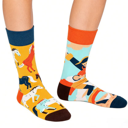 Plusock Playful Horse Quarter Socks - image 0