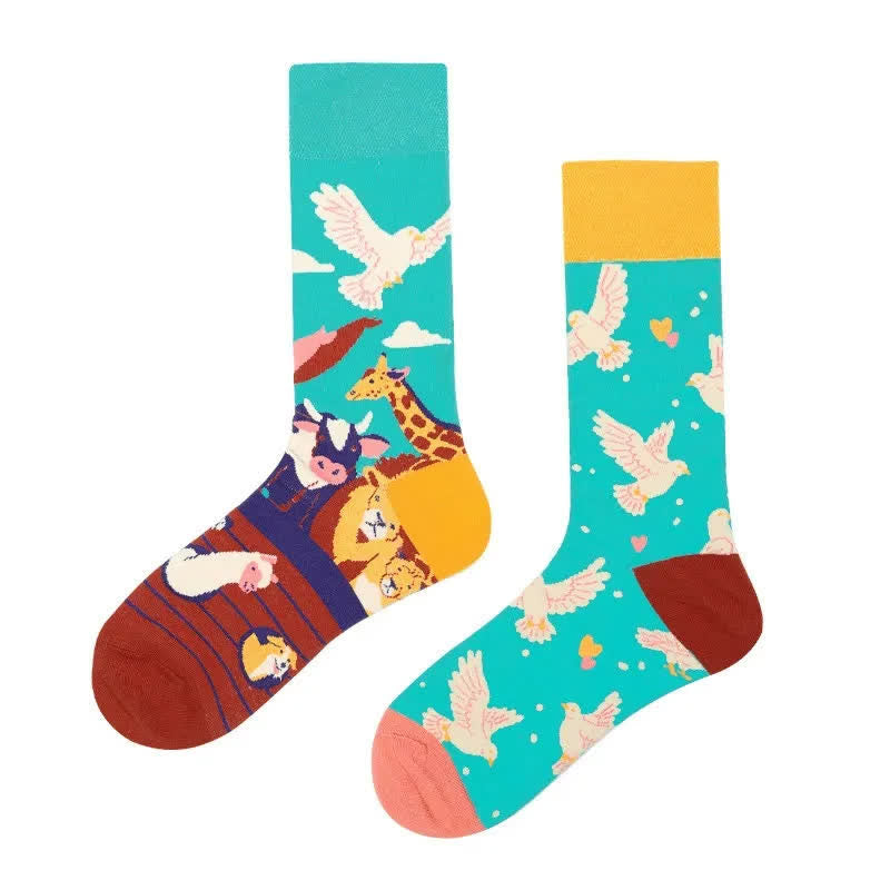 Plusock Playful Animal Cartoon Quarter Socks - image 1