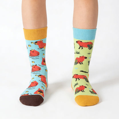 Plusock Cute Capybara Quarter Socks - Blue - EU36-43(US3-9) - image 0