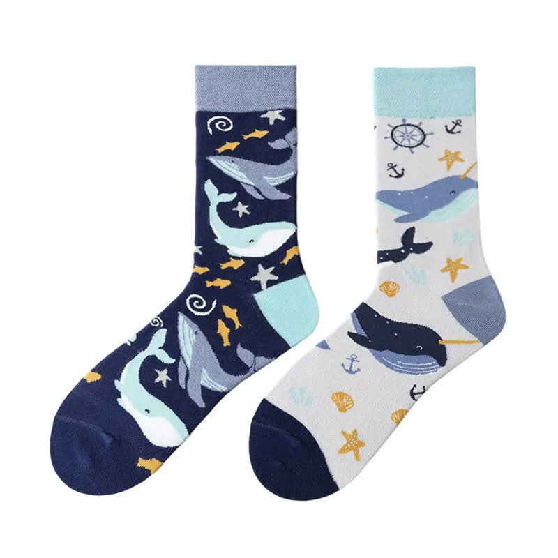 Plusock Ocean Whale Quarter Socks - image 1