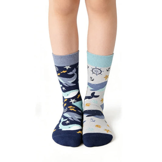 Plusock Ocean Whale Quarter Socks - Blue - EU36-43(US3-9) - image 0