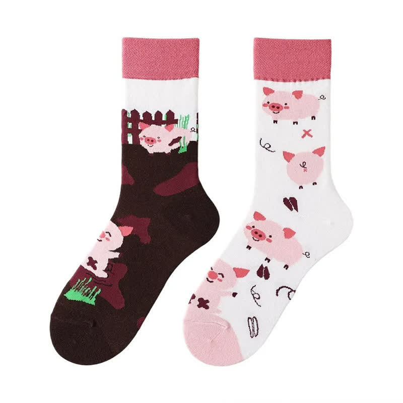 Plusock Cute Pig Quarter Socks - image 1