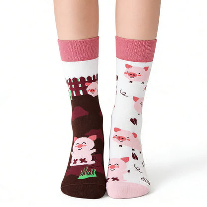 Plusock Cute Pig Quarter Socks - Pink - EU36-43(US3-9) - image 0