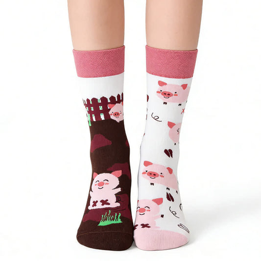 Plusock Cute Pig Quarter Socks - Pink - EU36-43(US3-9) - image 0