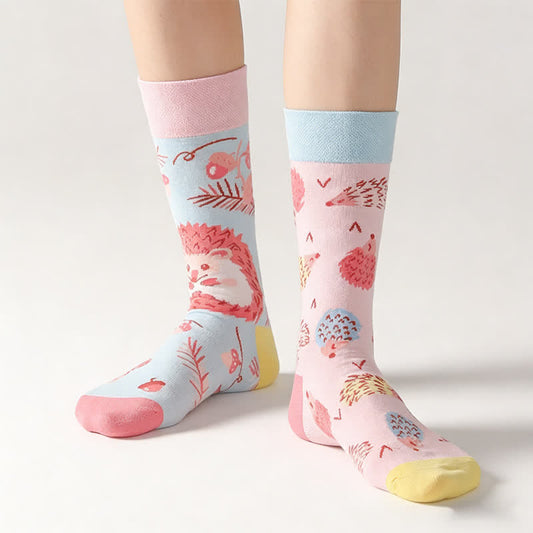 Plusock Cute Hedgehog Quarter Socks - Pink - EU36-43(US3-9) - image 0