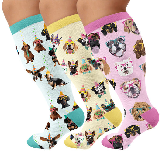 Plusock Plus Size Animal Portraits Compression Socks - image 0