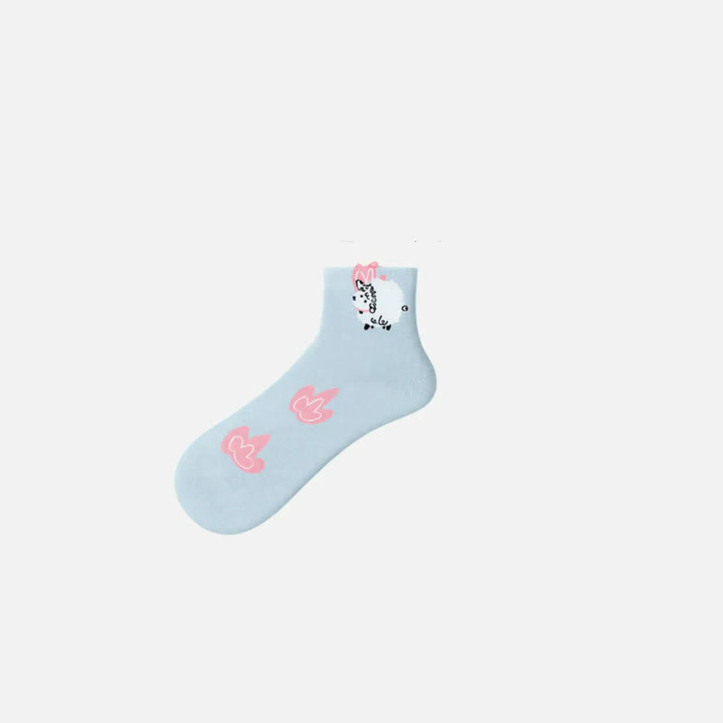 Plusock Cute Cartoon Quarter Socks(5 Pairs) - image 1