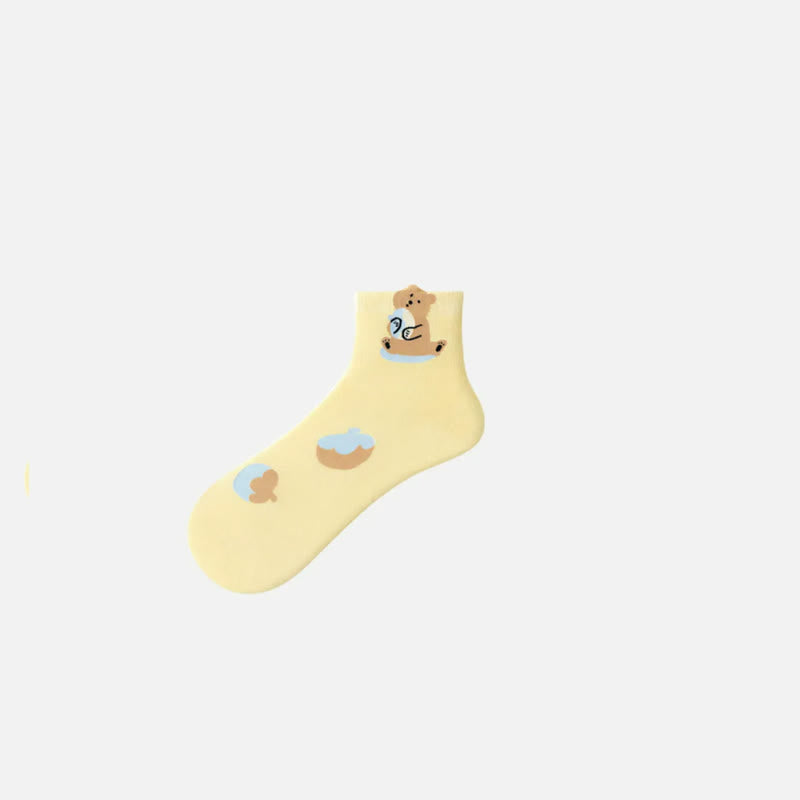 Plusock Cute Cartoon Quarter Socks(5 Pairs) - image 3