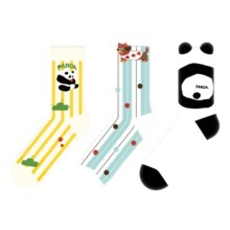 Plusock Cute Panda Cartoon Quarter Socks(3 Pairs) - image 1