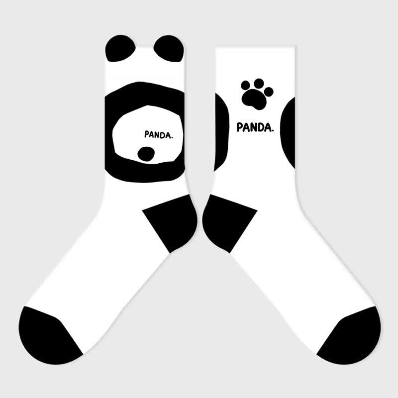 Plusock Cute Panda Cartoon Quarter Socks(3 Pairs) - image 2