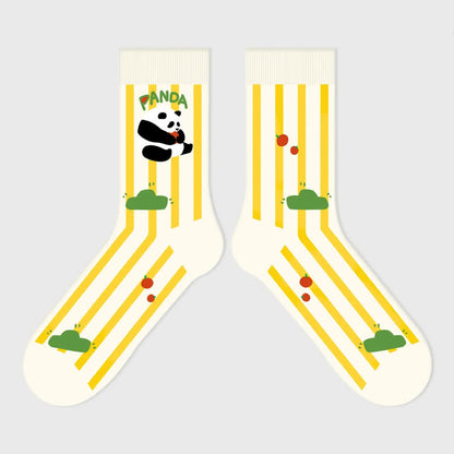 Plusock Cute Panda Cartoon Quarter Socks(3 Pairs) - image 3