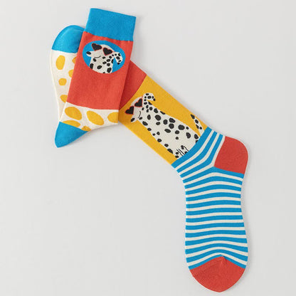 Plusock Colorful Cartoon Striped Quarter Socks(5 Pairs) - image 5