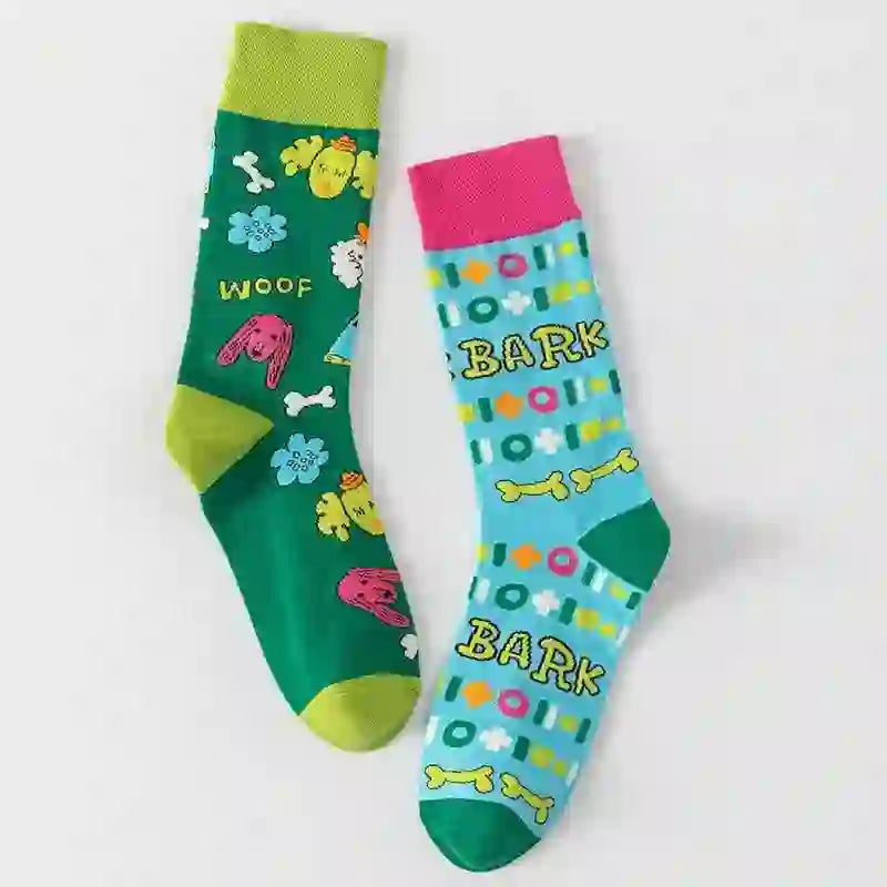 Plusock Colorful Cartoon Striped Quarter Socks(5 Pairs) - image 3