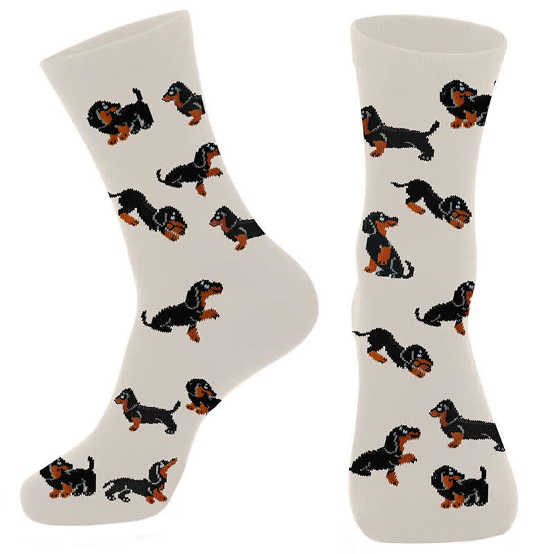 Plusock Cute Colorful Dog Quarter Socks(4 Pairs) - image 3