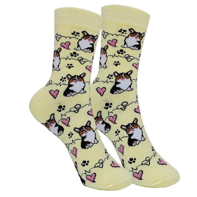 Plusock Cute Colorful Dog Quarter Socks(4 Pairs) - image 2