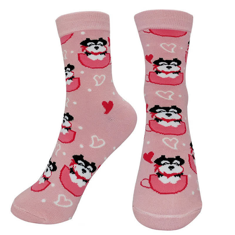 Plusock Cute Colorful Dog Quarter Socks(4 Pairs) - image 4