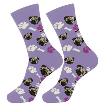 Plusock Cute Dog Print Quarter Socks(4 Pairs) - image 2