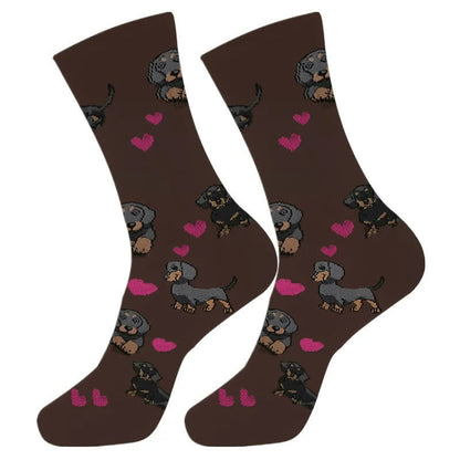 Plusock Cute Dog Print Quarter Socks(4 Pairs) - image 3