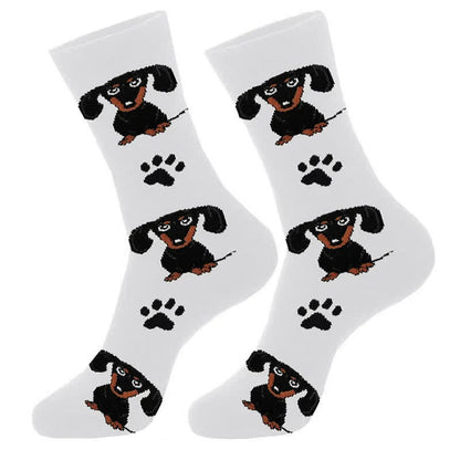 Plusock Cute Dog Print Quarter Socks(4 Pairs) - image 1