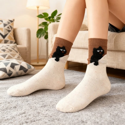 Plusock Cozy Plush Cat Quarter Socks(4 Pairs) - image 2