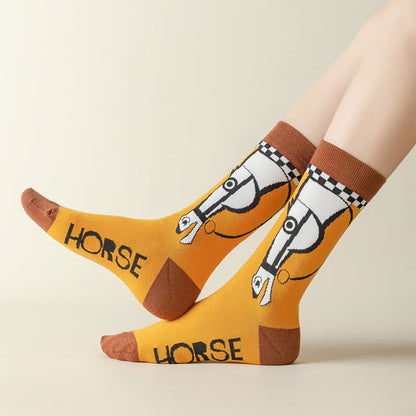 Plusock Cartoon Horse Quarter Socks(3 Pairs) - image 3