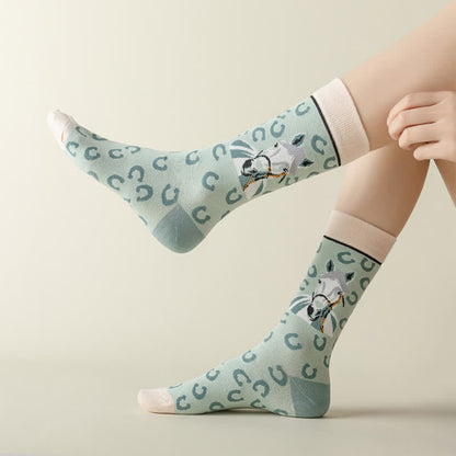 Plusock Cartoon Horse Quarter Socks(3 Pairs) - image 4