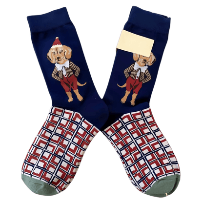 Plusock Retro Cute Dog Quarter Socks(4 Pairs) - image 3
