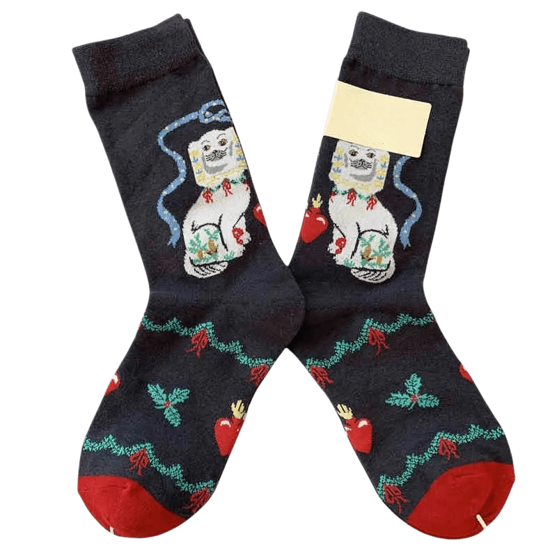 Plusock Retro Cute Dog Quarter Socks(4 Pairs) - image 5
