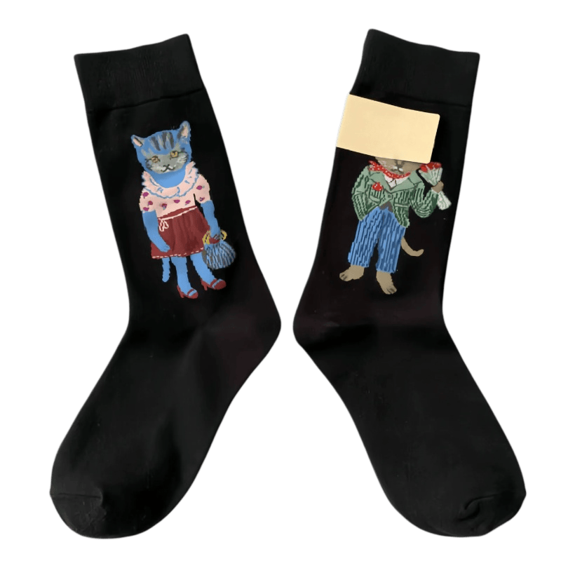 Plusock Retro Cartoon Cat Socks(3 Pairs) - image 3