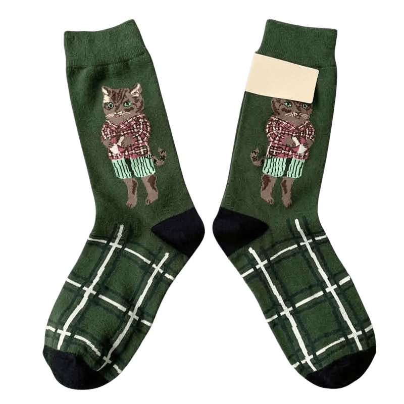 Plusock Retro Cartoon Cat Socks(3 Pairs) - image 2