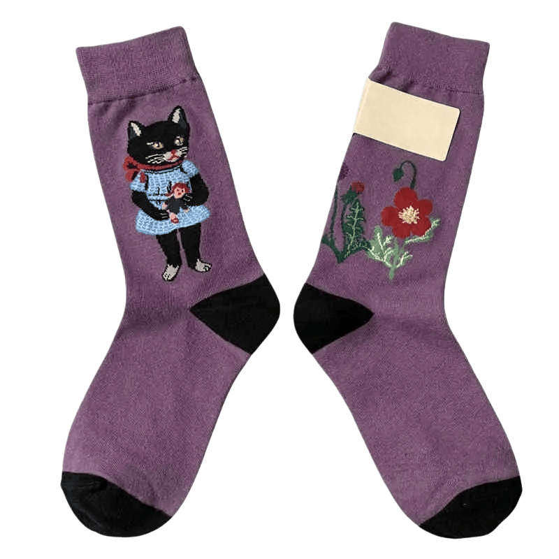 Plusock Retro Cartoon Cat Socks(3 Pairs) - image 4