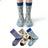 Plusock Lattice Zebra Flower Quarter Socks(3 Pairs) - Multicolor - EU36-40(US3-7) - image 0