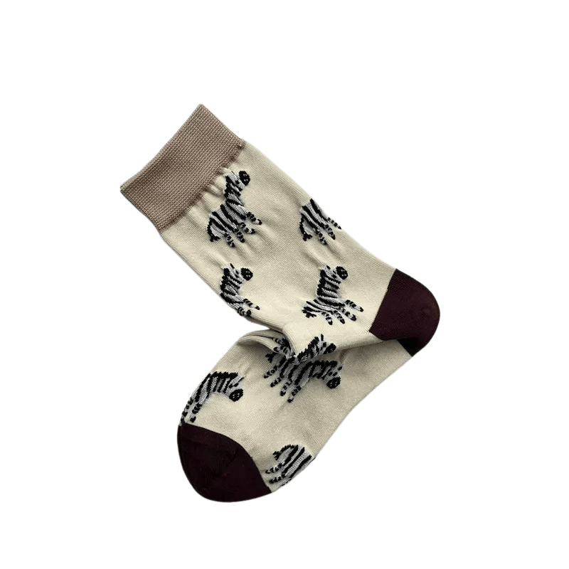 Plusock Lattice Zebra Flower Quarter Socks(3 Pairs) - image 2