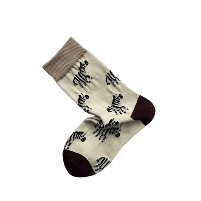 Plusock Lattice Zebra Flower Quarter Socks(3 Pairs) - image 2