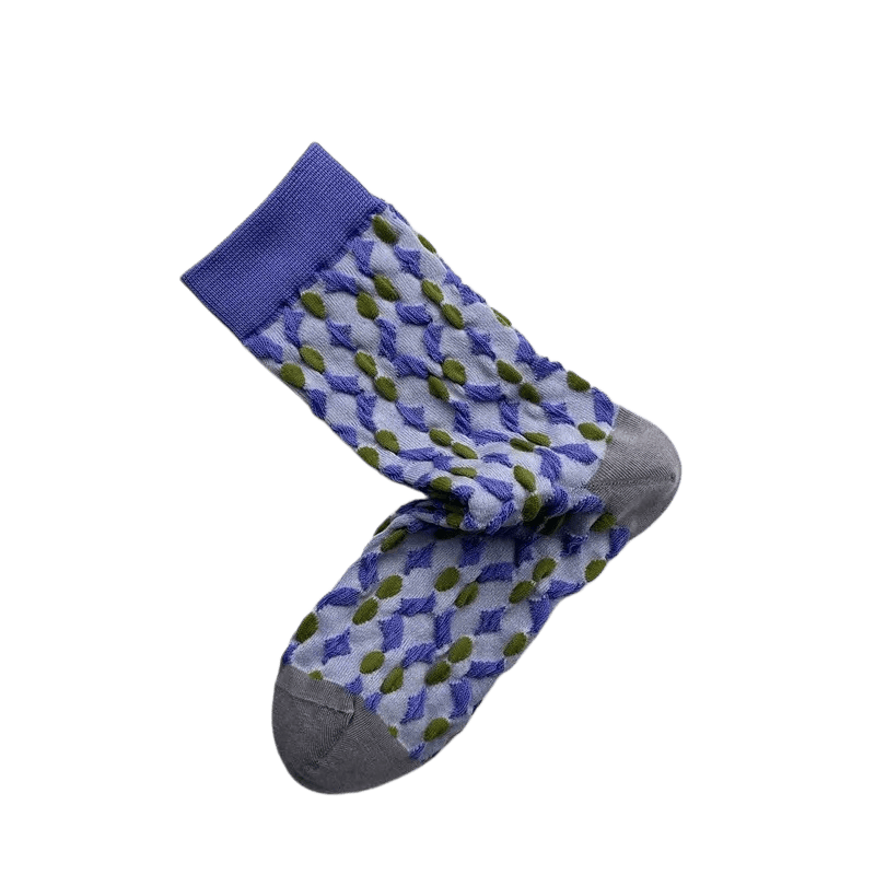 Plusock Lattice Zebra Flower Quarter Socks(3 Pairs) - image 4