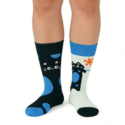 Plusock Cool Cat Quarter Socks - Blue - EU36-43(US3-9) - image 0