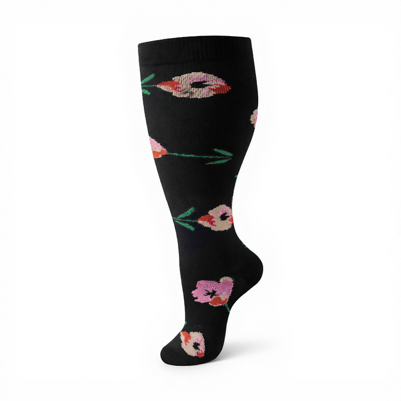Plusock Plus Size Elegant Floral Compression Socks - image 11