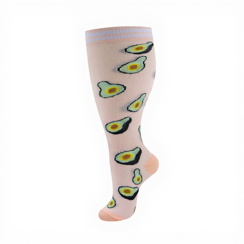 Plusock Plus Size Fruity Fun Compression Socks(4 Pairs) - image 13