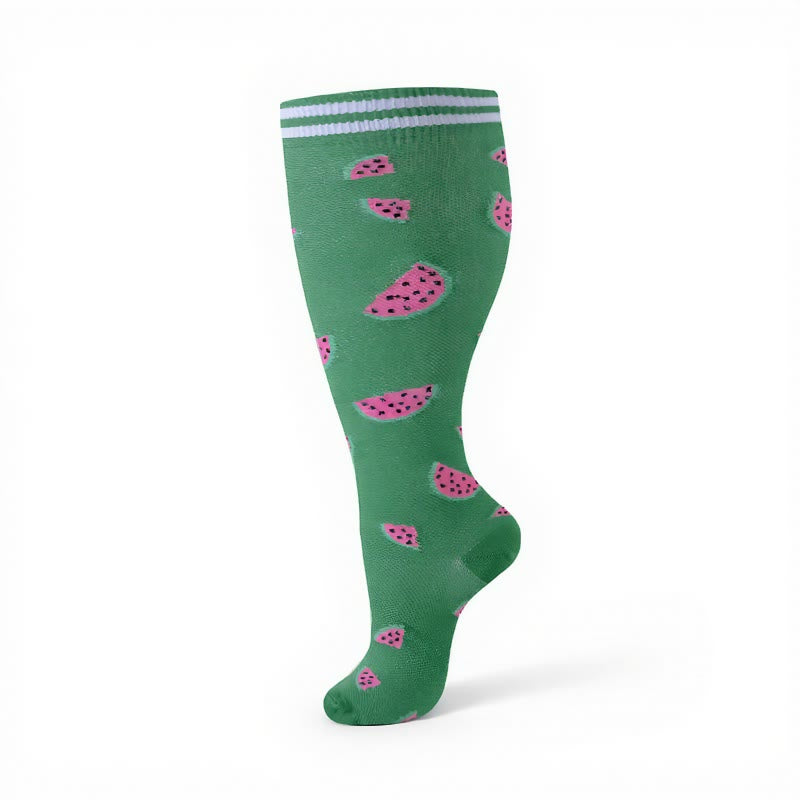 Plusock Plus Size Fruity Fun Compression Socks(4 Pairs) - image 14