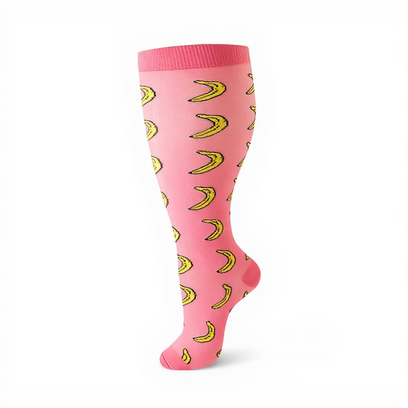 Plusock Plus Size Fruity Fun Compression Socks(4 Pairs) - image 12