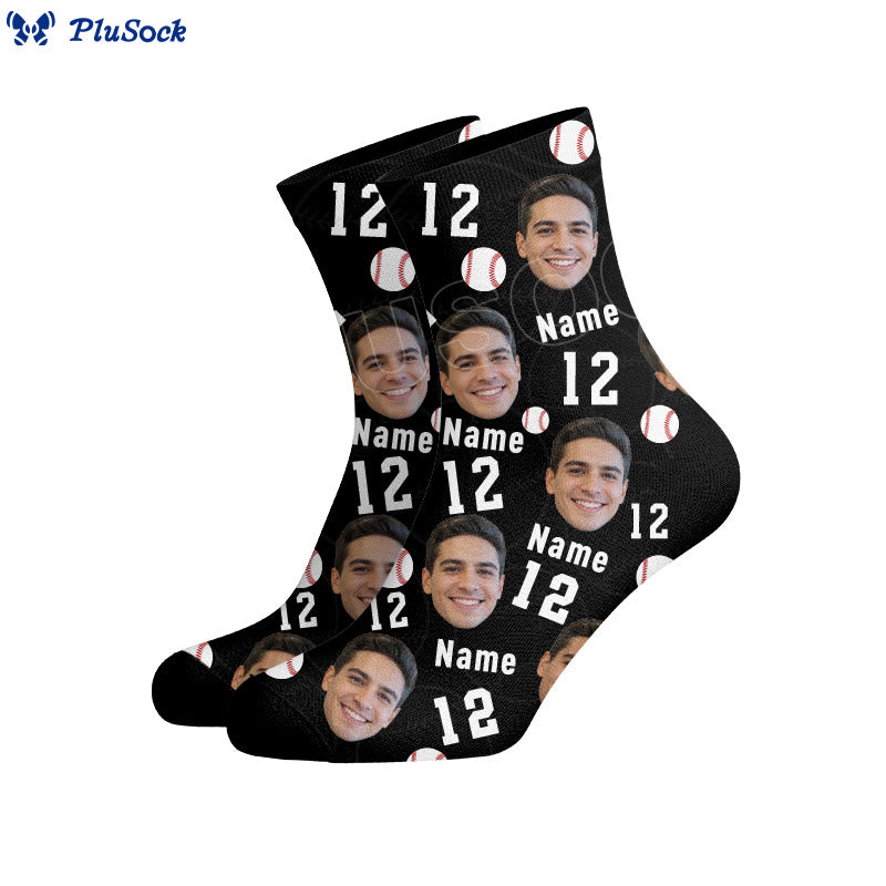 Plusock Number Name Face Custom Socks - image 0