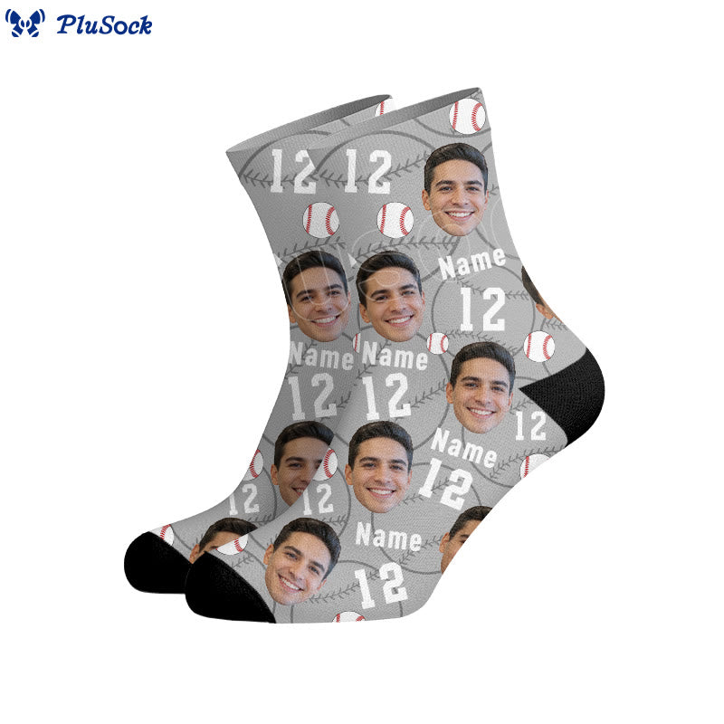 Plusock Number Name Face Custom Socks - image 1