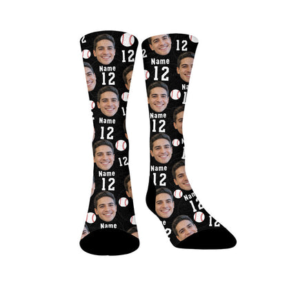 Plusock Number Name Face Custom Socks - Black - EU37-44(US4-10) - image 5