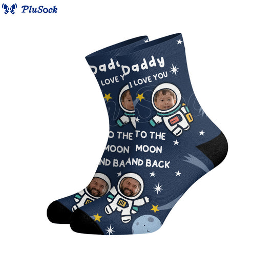 Plusock Father Child Astronaut Custom Socks - image 0