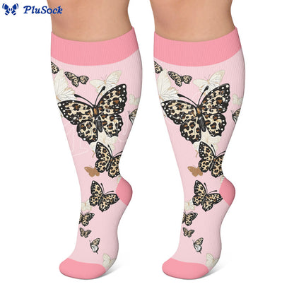 Plusock Plus Size Butterflies Dancing Compression Socks - image 3