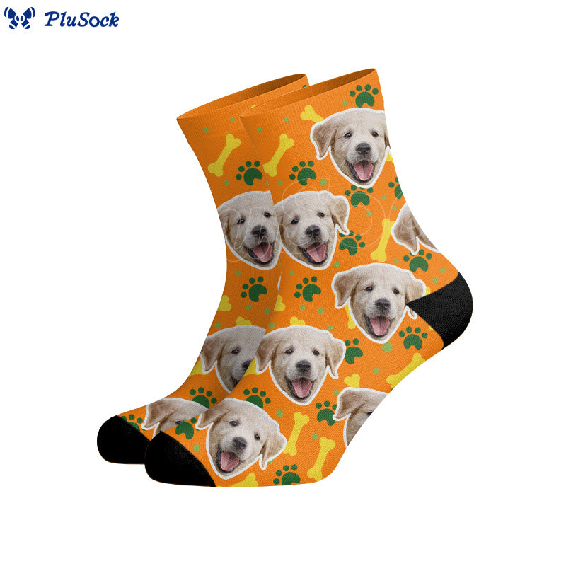 Plusock Bone Paw Print Dog Face Custom Socks - image 4